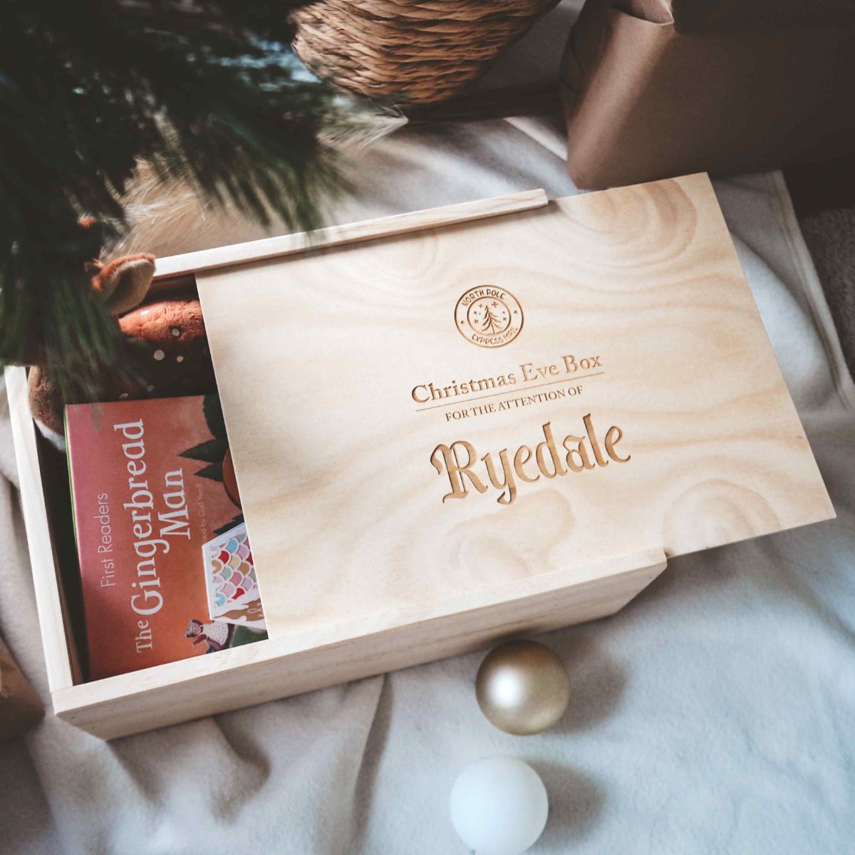 Personalised Wooden Christmas Keepsake Box