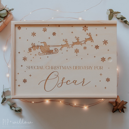 Personalised Wooden Christmas Keepsake Box