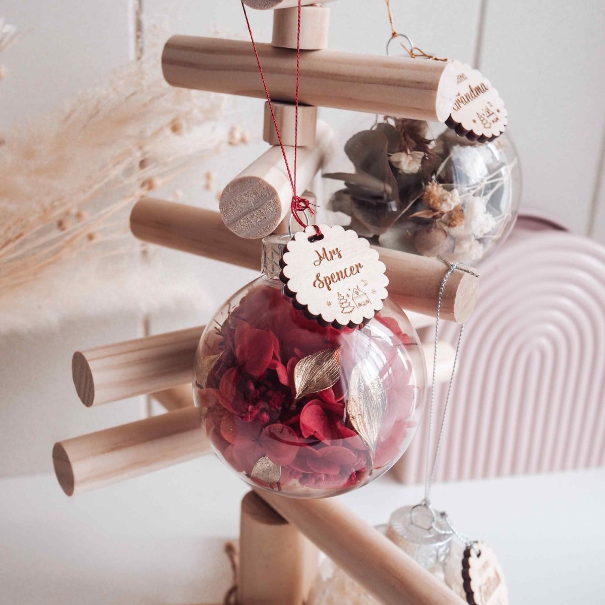 Personalised Dried Floral Baubles