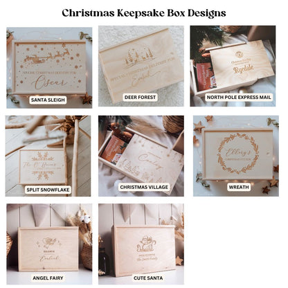 Personalised Wooden Christmas Keepsake Box