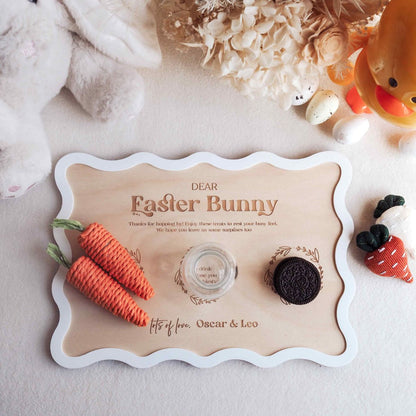 Easter Bunny Treat Board Tray - Wavy Design