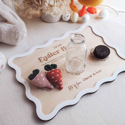 Easter Bunny Treat Board Tray - Wavy Design