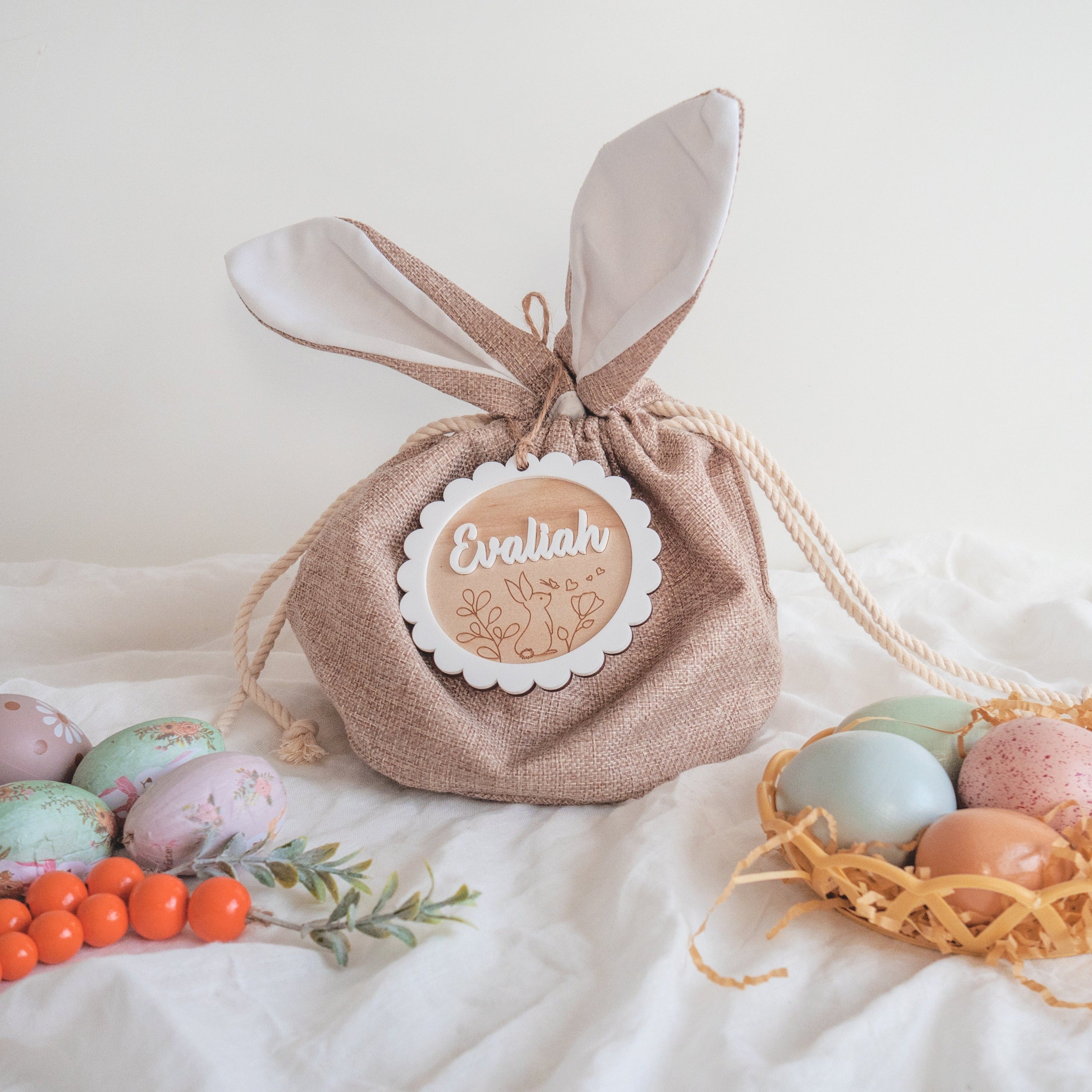 Burlap easter bags sale