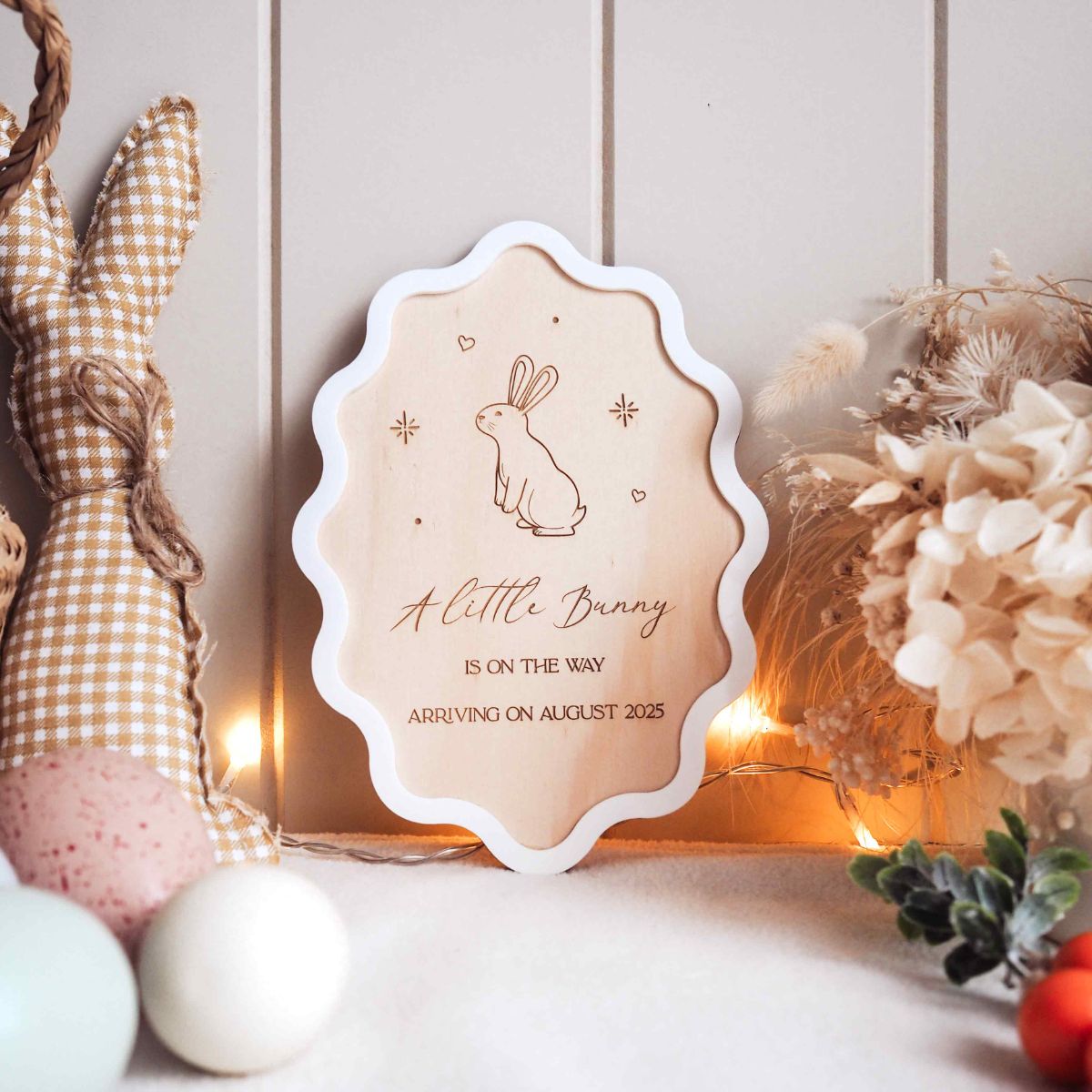 Baby Announcement Plaque - Easter Bunny