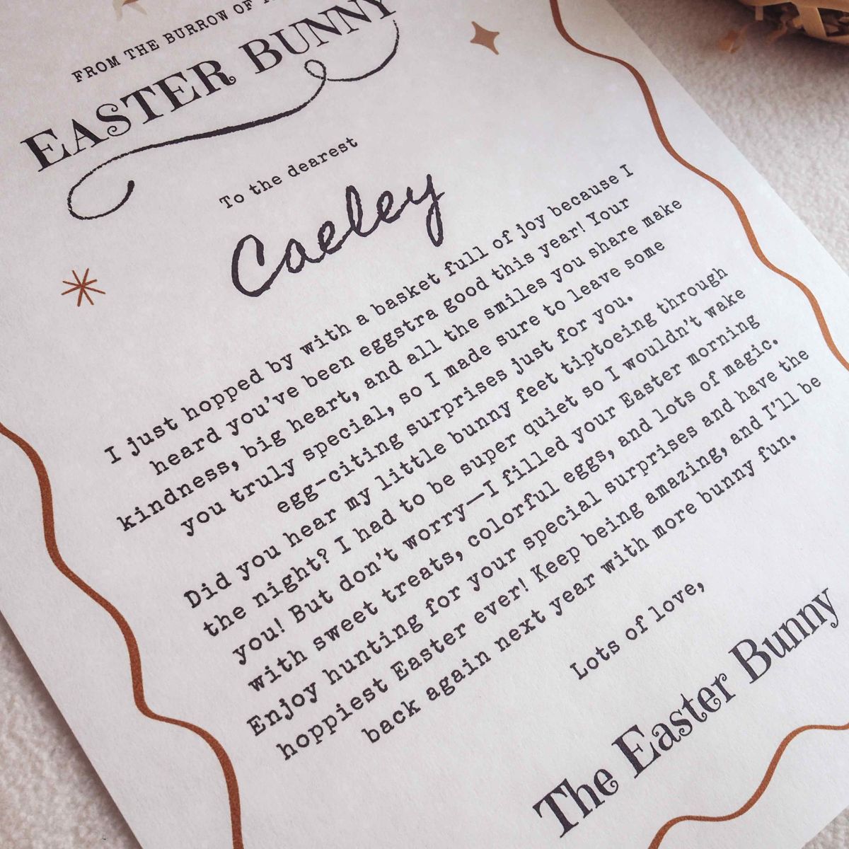 Easter Bunny Letter