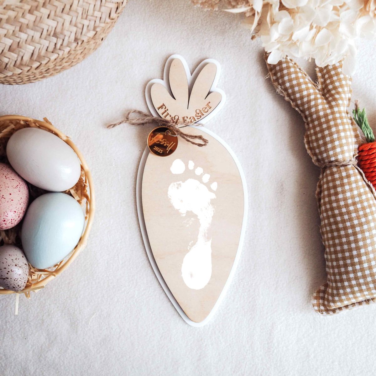 First Easter Footprint plaque - Carrot Design