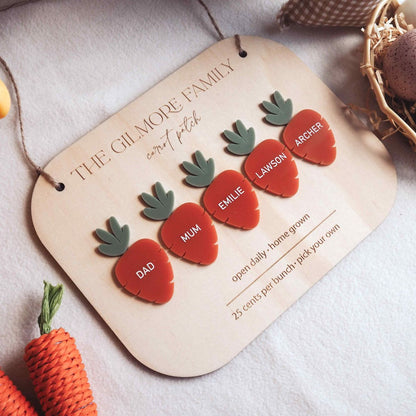 Carrot Patch Easter Family Name Sign