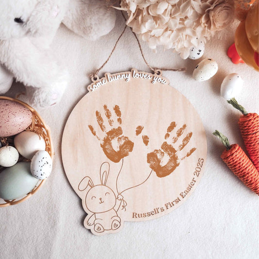 Baby's First Easter Plaque - Bunny With Balloons