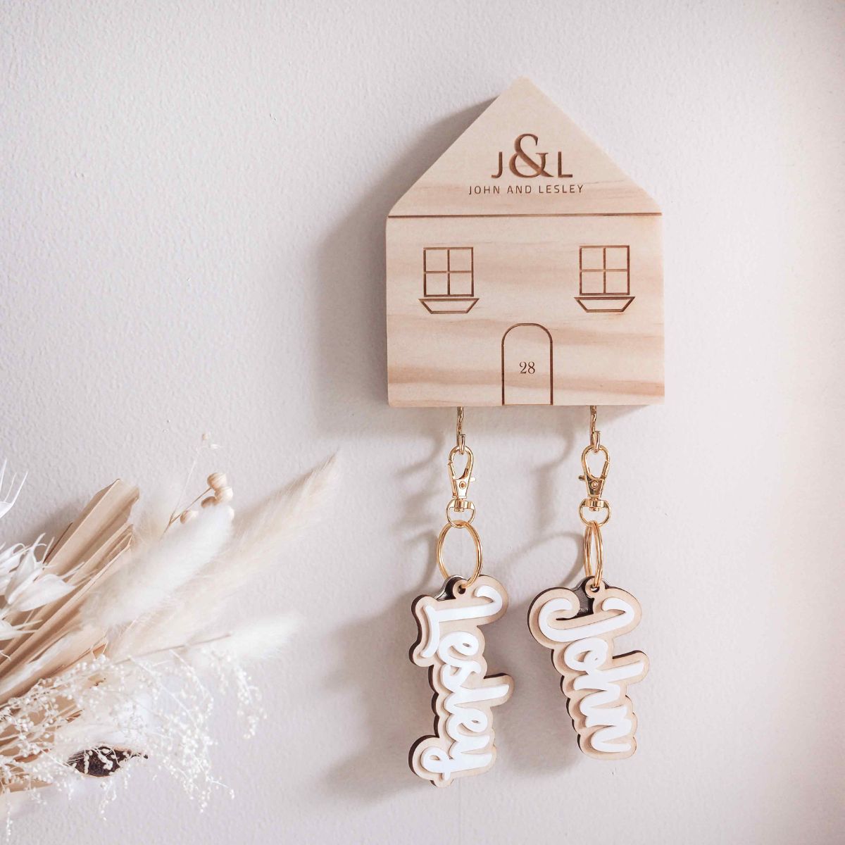 House-Shaped Couple Key Holder