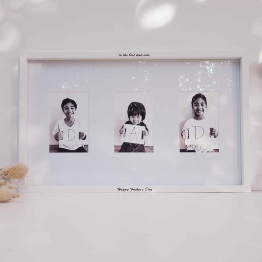 Large Photo Frame With 3 Photos For Father's Day (30x50cm)