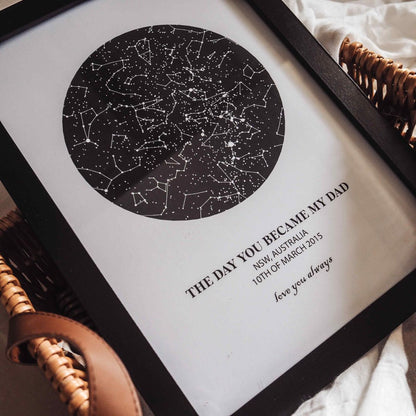 The Day You Became My Dad Custom Star Map Frame