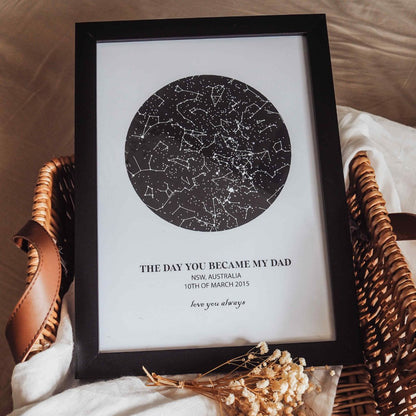 The Day You Became My Dad Custom Star Map Frame