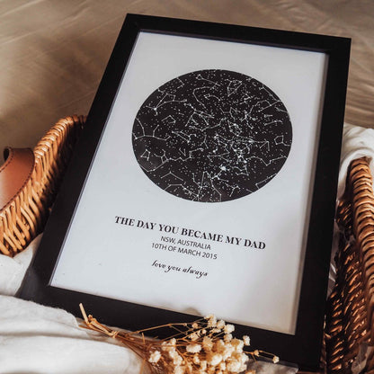 The Day You Became My Dad Custom Star Map Frame