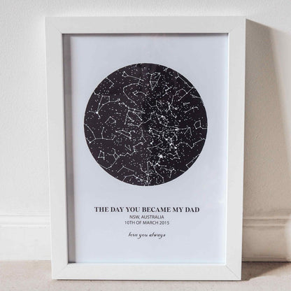 The Day You Became My Dad Custom Star Map Frame