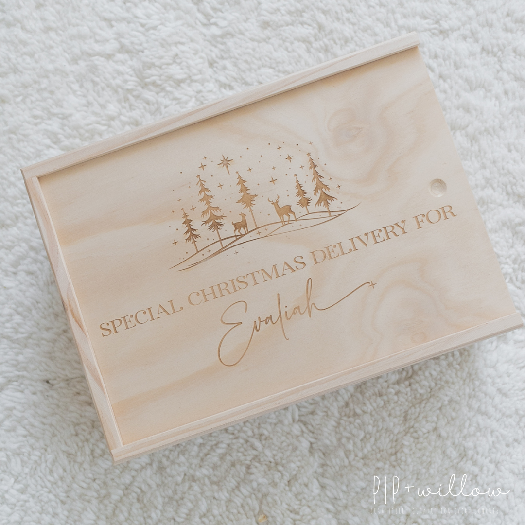 Personalised Wooden Christmas Keepsake Box